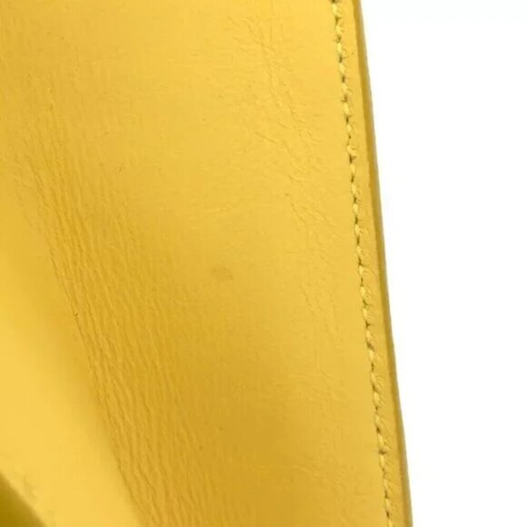 100% Authentic SAINT LAURENT PARIS Yellow Gold Leather Clutch Bag 500-11524 - Picture 6 of 12